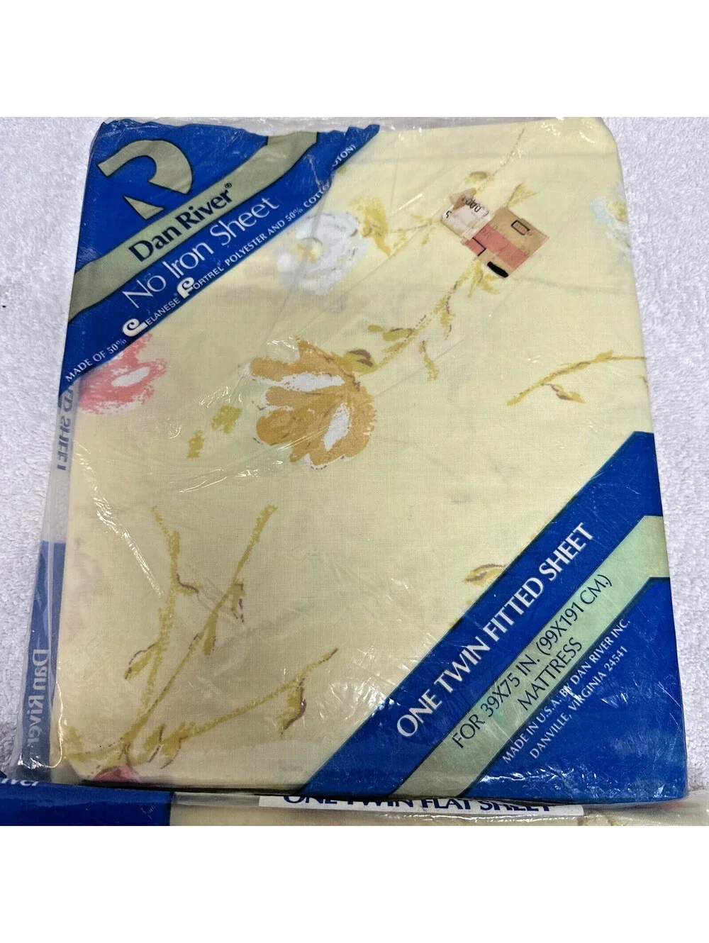 Dan River Dantrel Muslin Twin Flat and Fitted Sheet Set NOS Vintage USA